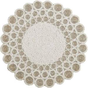 Most Valuable <b>Beaded</b> <b>Placemat</b> Runner Autumn Leaves Theme <b>Beaded</b> <b>Placemat</b> Embroidered <b>Placemat</b> for Wedding Decor - Product Image 5