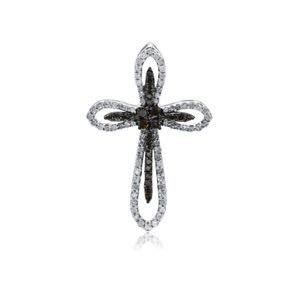 1.00 Ct Round Cut Natural Diamond <b>Cross</b> Pendant Religious Style Unisex Necklace Sterling Silver for Wedding/Anniversary - Product Image 4