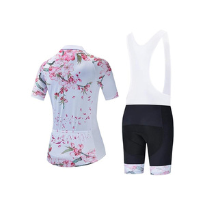 Design personnalisé femme dame manches courtes vélo vélo cyclisme maillot et shorts deux pièces ensembles - Product Image 2