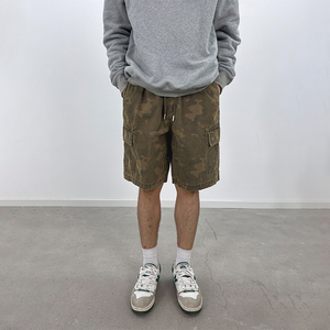 Pantalones cortos Cargo de algodón 100% para hombre de alta calidad, pantalones cortos holgados con cierre de cordón, pantalones cortos informales con logotipo personalizado estilo Hip Hop - Product Image 3
