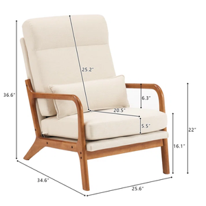 Modern Teak Wood Dining Chairs with Waterproof Plush Cotton Cushioning Durable & Eco-Friendly Design for Hotel Use - Product Image 6