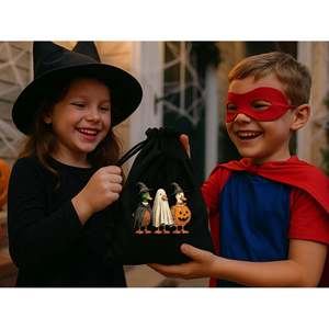 Sac réutilisable pour Halloween avec motif fantôme mignon, sac à bonbons recyclable - Product Image 2