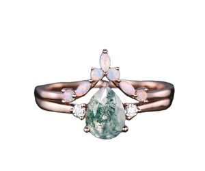 Natural Moss Agate <b>Ring</b> Solid 925 Sterling Silver Unique Design Moss Agate Bridal Band <b>Women</b> <b>Fashion</b> Band Factory Direct - Product Image 1
