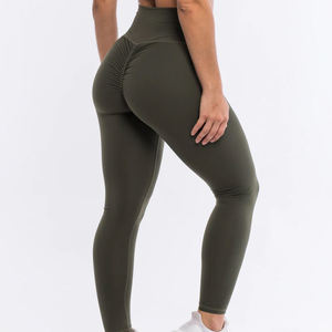 Pantalones de yoga personalizados para mujer con mallas de realce de glúteos Patrón sólido Fabricado en fábrica para entrenamiento y mallas de yoga - Product Image 4