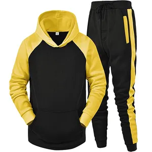 设计你自己设计的男士运动服黄色和白色慢跑服长拉链跑穿定制男士运动服