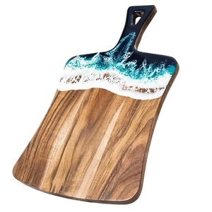 Planche à découper élégante et durable en bois de qualité Remplie de résine rouge écologique Planches à trancher décoratives pour cuisine ou hôtel - Product Image 4