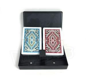 Jeu de cartes en plastique Star, 2 jeux, 104 cartes, A-K-Q-J, motif de tapis, logo personnalisé, cartes à jouer en papier portables pour une utilisation familiale - Product Image 1