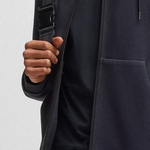 Sweat à capuche pour homme, couleur unie, dernière tendance, avec fermeture éclair, poches latérales et cordons de serrage, prix de gros, manches longues - Product Image 3