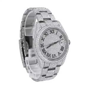 Lujoso dial romano Ful Iced Moissanite tachonado diamante reloj negocios Hip Hop cuarzo lujo moda Edición Limitada encanto - Product Image 2