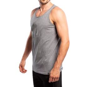 Débardeur pour homme en coton et polyester, sans manches, t-shirt de sport, veste de fitness respirante, décontractée, fournisseur OEM - Product Image 2