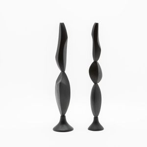 Bougeoir conique en métal de qualité supérieure pour la maison et la décoration de Noël Cône de bougie cadeau fini noir - Product Image 3