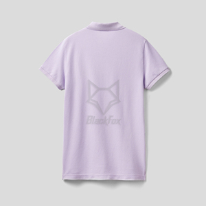 เสื้อโปโลผู้ชายสีม่วงอ่อน ผ้าฝ้าย แขนสั้น สีพื้น สวมใส่สบาย พิมพ์ลายโลโก้ด้านหน้าด้วยเทคนิคฮีททรานเฟอร์ กันยับ - Product Image 4