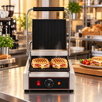 Grill de contact électrique professionnel à rainures profondes 1800W, presse à panini et grill à sandwich, facile à nettoyer, chauffage rapide pour boulangeries et usines