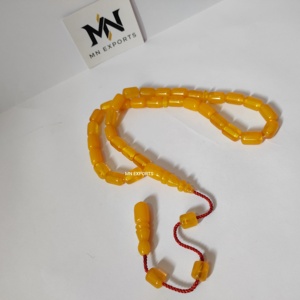 Rosario Musulmán Ecológico, Collar Tasbih con Borla, Estilo Ángel, Cuentas de Resina Pulida, Decoración del Hogar, Artesanía, Joyería - Product Image 2