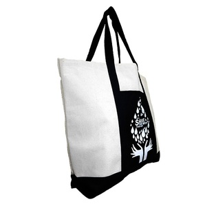 Eco Friendly Cotton Canvas Beach Shopping <b>bag</b> Logo Shop Large Print Woman Woven <b>Clear</b> Blank Shoulder Plain Canvas Tote <b>Bag</b> - Product Image 3