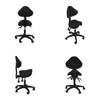 Tabouret ergonomique de dentiste DM avec dossier, réglable, hydraulique, à roulettes, en cuir PU, pour clinique médicale