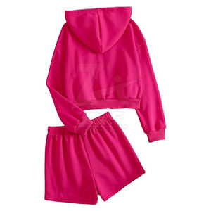 <b>Women</b> 2 Piece Hoodie & <b>Shorts</b> <b>Set</b> Outdoor Wear Low Price <b>Women</b> Hoodie & <b>Shorts</b> <b>Set</b> in Pakistan - Product Image 2