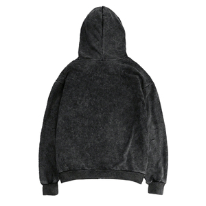 Sudadera con Capucha Unisex Vintage Lavada y Desgastada con Cierre, Felpa Gruesa 100% Algodón Ecológico, Chaqueta con Capucha para Invierno - Product Image 2