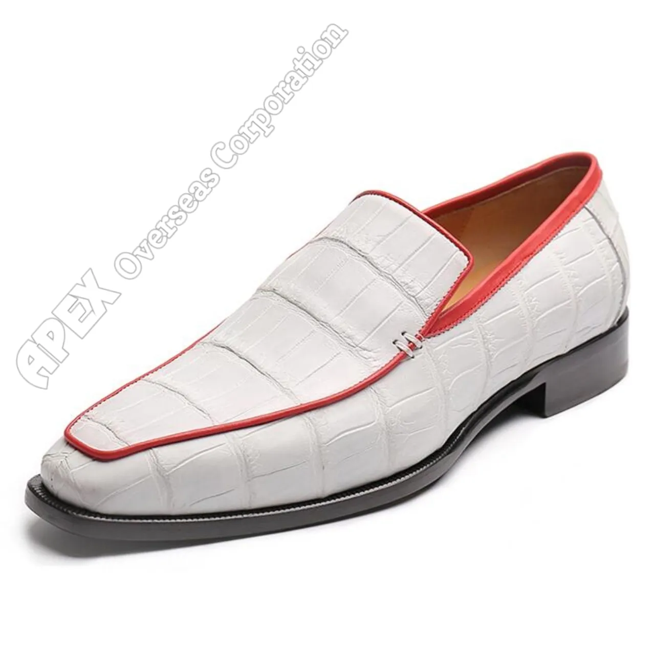 Casual Alligator Slip-on Loafers Timeless Alligator Shoes for Men Alligator Embossed Texture Genuine Cow Leather Loafers Shoes