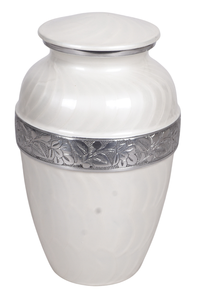 Urne blanche faite à la main blanche brillante Top vente classique urne de crémation de haute qualité fournitures funéraires pour les cendres adultes finies - Product Image 6