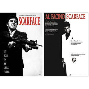 Modern Style Scarface <b>Poster</b> Set of 2 Paper Wall Decor - Product Image 1