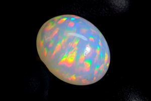 Piedra preciosa de cabujón de forma ovalada de ópalo etíope genuino-Gemas de ópalo de base blanca de fuego de galaxia Welo-Piedra suelta brillante suave para ella - Product Image 2