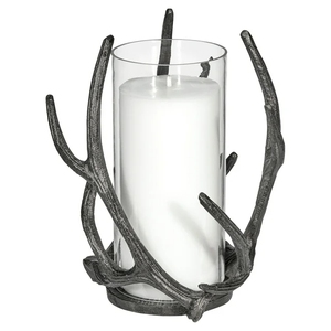 Scented <b>Large</b> Cyclindrical Glass <b>Candle</b> Jar Holder Rustic Antler Stand Christmas Holiday <b>Candle</b> Holder In wholesale Price - Product Image 6