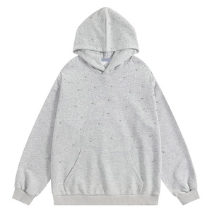 Service OEM, best-seller, design haut de gamme, sweats à capuche pour hommes avec strass, 100% coton, polaire d'automne, léger, confortable, streetwear - Product Image 1