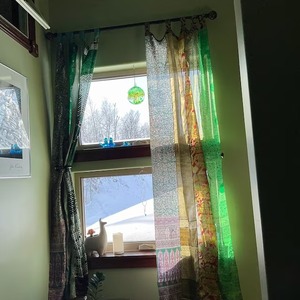 <b>Curtains</b> Indian Saree Handmade Patchwork <b>Curtains</b> for Bohemian <b>Window</b> Decor Hippie Bedroom Bed Vintage <b>Curtains</b> - Product Image 3