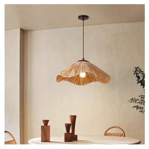 Lampe en rotin tissé à la main Personnalisable Lumière pendante inspirée de la nature Tissage unique Vietnam Fabricant OEM ODM Service - Product Image 1