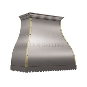 Campana extractora de lujo personalizada de cobre macizo, curva, de acero inoxidable, montada en la pared, para chimenea, isla de cocina - Product Image 4