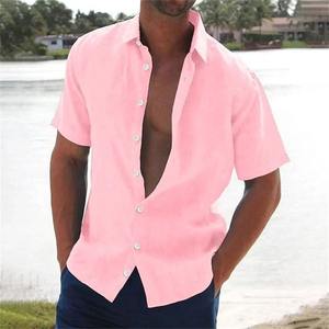 2025 verano moda explosiva Casual de manga corta camisa de hombre de alta calidad cárdigan de punto de solapa ropa de hombre de Color sólido - Product Image 1