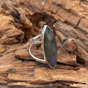 Bague statement en labradorite, faite à la main, en argent sterling 925, bijoux en pierres précieuses pour femmes, pierre naturelle, cadeau - Product Image 6