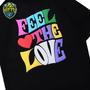 เสื้อยืดคอกลมสำหรับผู้ชายใส่สบายพิมพ์ลายพัฟฟ์ทรงพอดีตัวสินค้ามาใหม่ฉลากส่วนตัว - Product Image 6