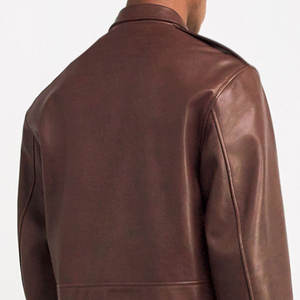 Bonne vente Vestes en cuir à fermeture éclair taille adulte pour hommes/Vestes en cuir pour hommes avec marque privée personnalisée - Product Image 4