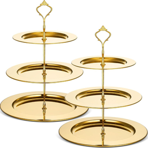 Nouveau support à gâteau rond en laiton décoratif, nouveau design avec base, finition dorée antique, pour mariages, anniversaires, fêtes, support à cupcakes - Product Image 5