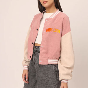 Vente en gros de veste universitaire pour femmes blouson bombardier de baseball surdimensionné vêtements d'extérieur Letterman en laine mélangée de haute qualité sur mesure - Product Image 1