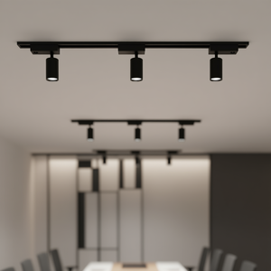 Rail de 1 m pour éclairage sur rail triphasé noir - Product Image 3