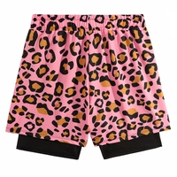 Short de bain pour homme à imprimé léopard rose, taille élastique, séchage rapide, avec poches, tenue décontractée pour la plage