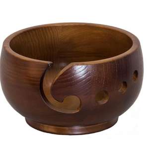 Bol de stockage de fil en bois écologique résistant à l'eau bol de fil de crochet durable pour accessoires de tricot décor à la maison - Product Image 2