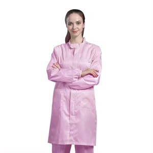 H-1125 Blouse de salle blanche 75D rayée blanche à col montant et fermeture éclair, antistatique, pour laboratoire, <span class=keywords><strong>ESD</strong></span>, et pantalon - Product Image 3
