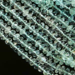 Cuentas redondas lisas de aguamarina natural de 4-7 mm, cuentas sueltas de aguamarina para la fabricación de joyas, por mayorista indio. - Product Image 1