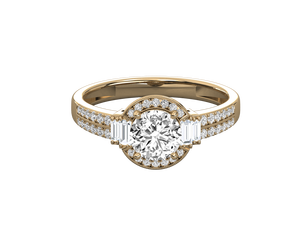 Bague en diamant de laboratoire haut de gamme, bague de fiançailles pour femme, plaquée or 14 carats, taille ronde brillante, bague de mariage pour les mariées - Product Image 6