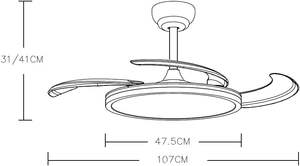 Lámpara Ventilador LED Ultra Silenciosa LEDUNI 36W+DC 30W, 20 Pulgadas, Cuerpo de Madera, Control Remoto, Función Verano/Invierno, 30000 Horas de Duración - Product Image 2