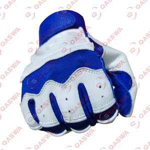 Gants de frappe de baseball en cuir de vachette de qualité supérieure Design personnalisé blanc et bleu - Product Image 4