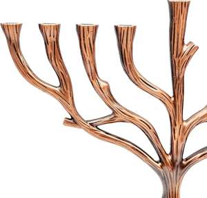 Rústico oro calidad Menorah hecho a mano decoración del hogar India árbol vida diseño para Hanukkah Navidad otros candelabros linternas - Product Image 2
