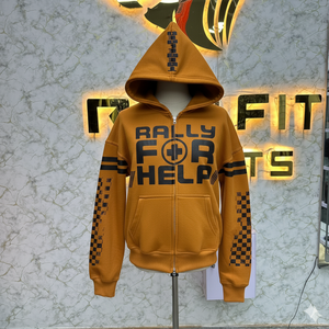 Sweat à capuche à fermeture éclair Musturd imprimé fabriqué en usine à bas prix sweats à capuche pour hommes sweats à capuche pour hommes - Product Image 1