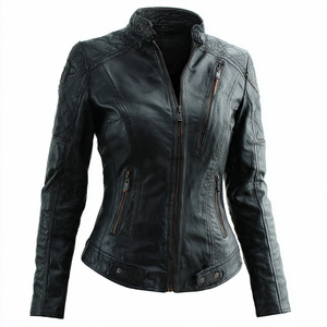Chaqueta de moto de cuero de imitación para mujer, abrigo de cuero de imitación para mujer, ropa de moda para mujer, chaquetas de cuero de motorista cálidas para invierno - Product Image 5