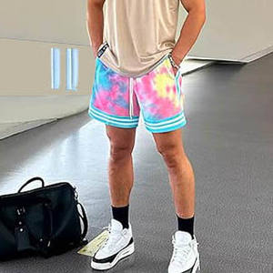 2025 nouveau Style hommes décontracté & Gym porter cravate teinture Shorts séchage rapide Anti-rides solide motif extérieur utilisation cravate teinture Shorts à vendre - Product Image 3