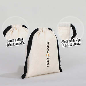 Impresionamos el Logotipo de su Marca en una Bolsa con Cordón Negro, Cierre de Cordón, 6 Ancho x 8 Alto Pulgadas, Bolsa de Algodón Personalizable, Bolsa Premium - Product Image 3